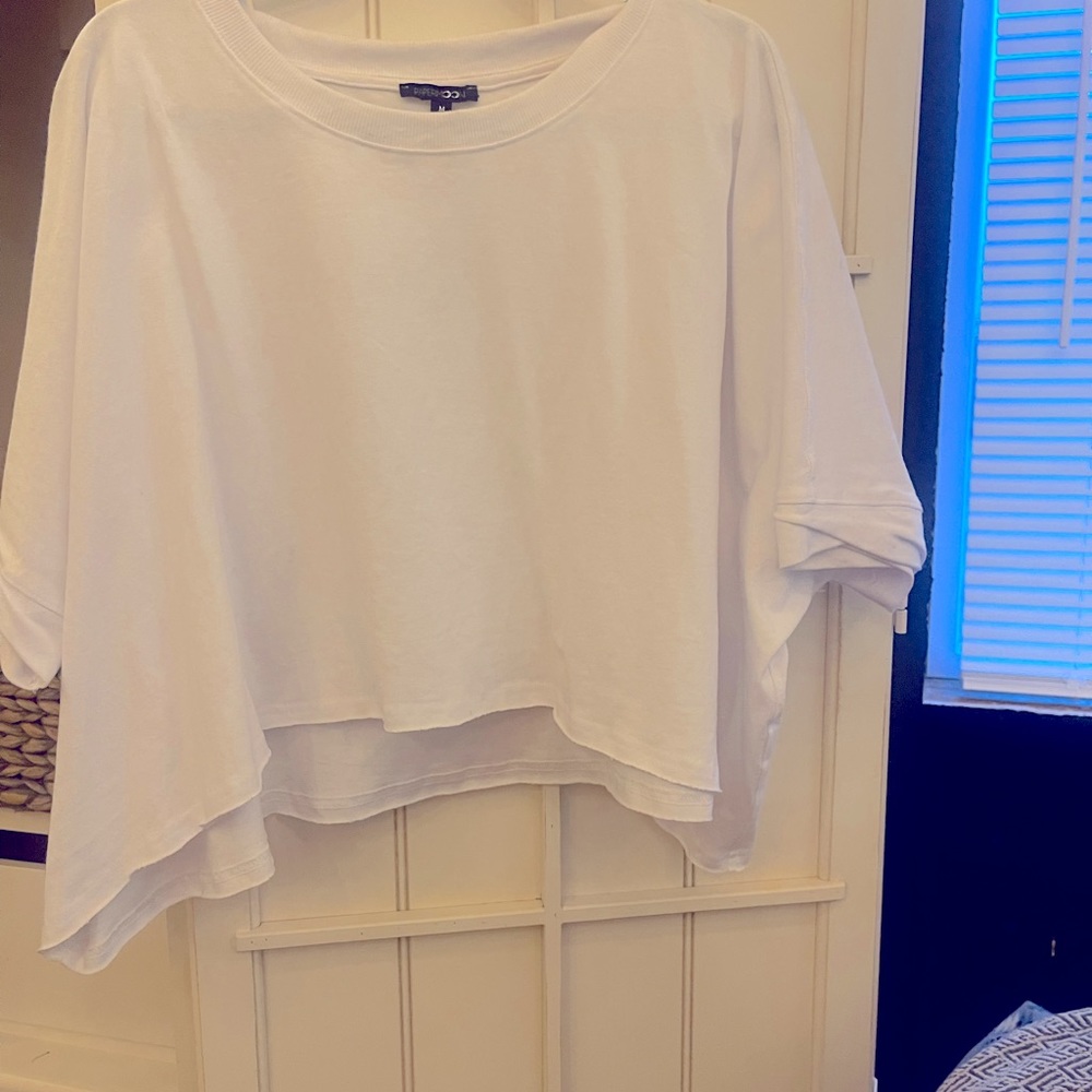 Oversized crop crew top